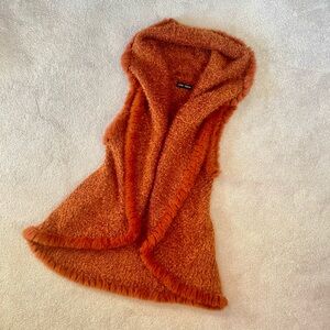 Gorgeous Fall Orange Super Soft Fuzzy Sleeveless Vest